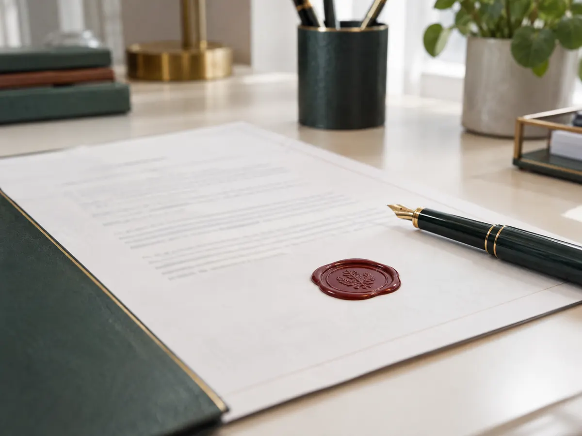 Dokument mit Stempel für den Direktauftrag unterhalb der Wertgrenze